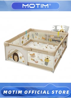 Motim Baby Playpen with Mat 180 * 200CM Animal Baby Playpen Baby Fence with Breathable Mesh Portable Playpen Safety Sturdiness Babys Fences for Babies & Infant & Toddler & Childs  - Image 5