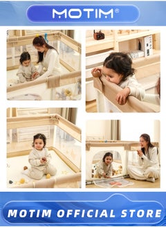 Motim Baby Playpen with Mat 180 * 200CM Animal Baby Playpen Baby Fence with Breathable Mesh Portable Playpen Safety Sturdiness Babys Fences for Babies & Infant & Toddler & Childs  - Image 4