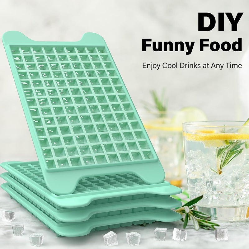 FDDBI Mini Ice Cube Tray Set with Bin - 4 Trays for 117 Small Ice Cubes - Image 4