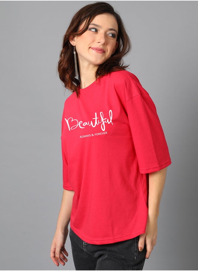 Kotty Slogan Print Short Sleeve Oversized T-Shirt  - Image 4