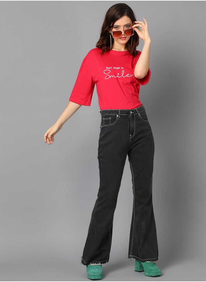 Kotty Slogan Print Short Sleeve Oversized T-Shirt  - Image 3