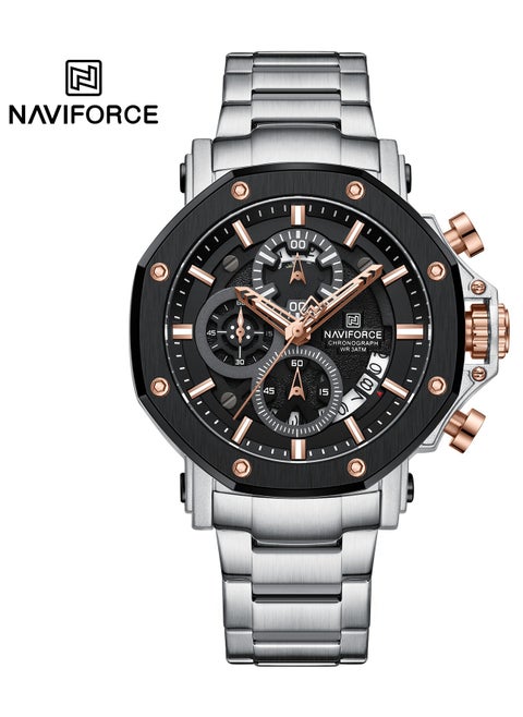Chronograph Luxury Watch with Multi Function Display Stainless Steel Strap Water Resistant Timepiece for Everyday and Formal Wear