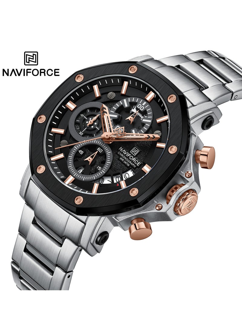 Chronograph Luxury Watch with Multi Function Display Stainless Steel Strap Water Resistant Timepiece for Everyday and Formal Wear
