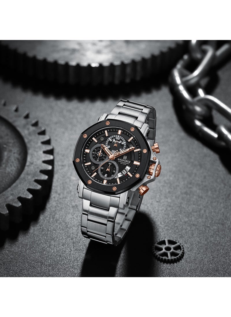 Chronograph Luxury Watch with Multi Function Display Stainless Steel Strap Water Resistant Timepiece for Everyday and Formal Wear