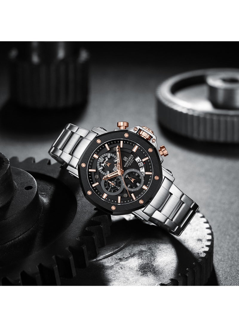Chronograph Luxury Watch with Multi Function Display Stainless Steel Strap Water Resistant Timepiece for Everyday and Formal Wear