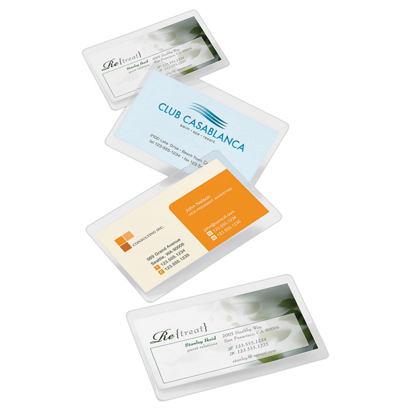 Office DepotÂ® Brand Laminating Pouches, Business Card Size, 5 Mil, 2.56" x 3.75", Pack of 100