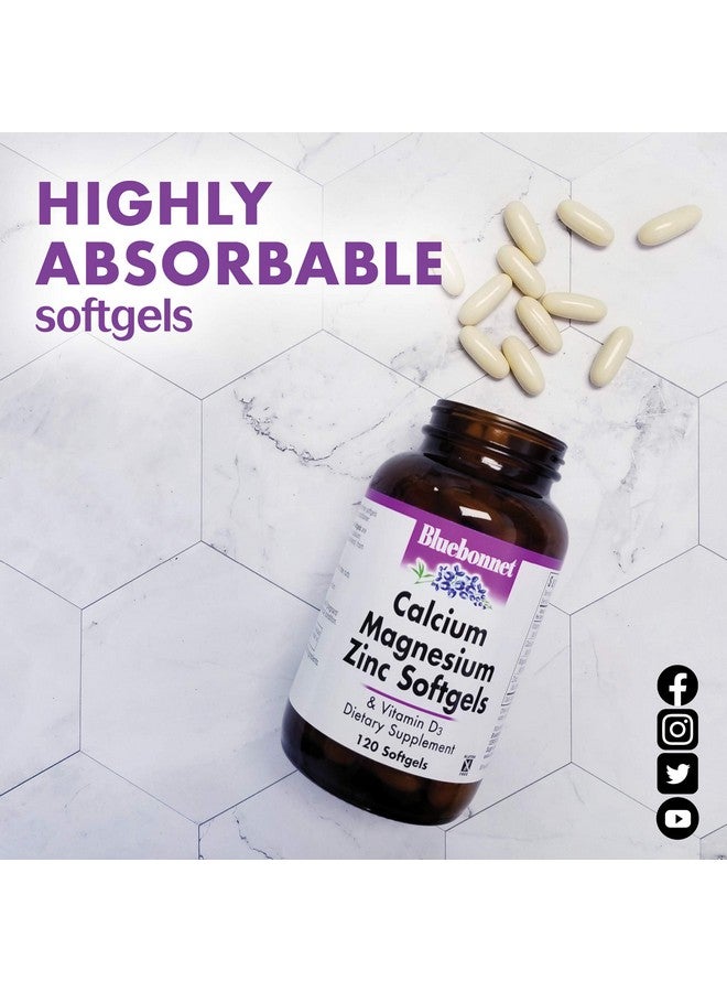 Bluebonnet Nutrition Calcium Magnesium Zinc Plus Vitamin D3 1000 Mg Of Calcium 500 Mg Of Magnesium And 15 Mg Of Zinc 400 Iu Vitamin D3 For Strong Healthy Bones* Glutenfree Dairyfee 60 Softgel - Image 4