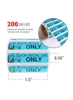 MESS Rectal Use Only Stickers Funny Gag Gifts For Adults Pranks For Adults (200/Roll 1.5" X .375") Make Your Friends Laugh Stupid Funny Prank Stuff And Practical Jokes (Blue)  - Image 5