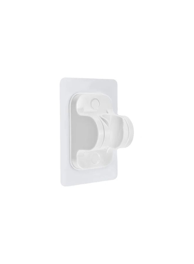 White No Drill Wall Mount Shower Holder Adjustable Handheld Showerhead Bracket - Image 1