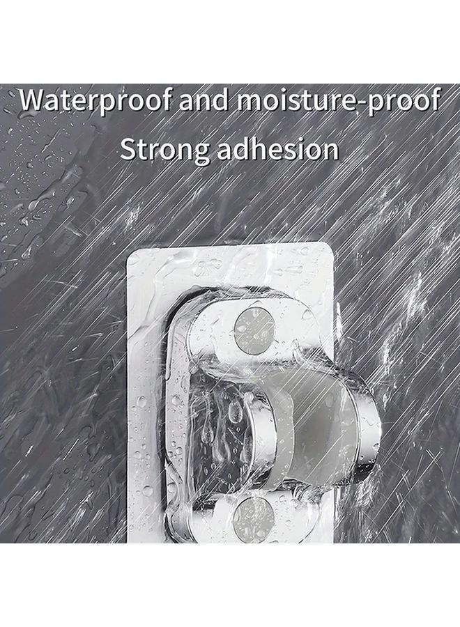 White No Drill Wall Mount Shower Holder Adjustable Handheld Showerhead Bracket - Image 3