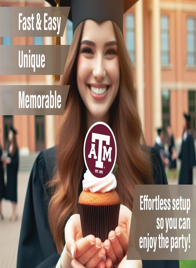 PartyKandy Texas A&M Party Supplies for TAMU Football, Birthday Gift, Graduation Party Banner and Cake Toppers (42 Pieces)(Texas A&M Aggies) - Image 5