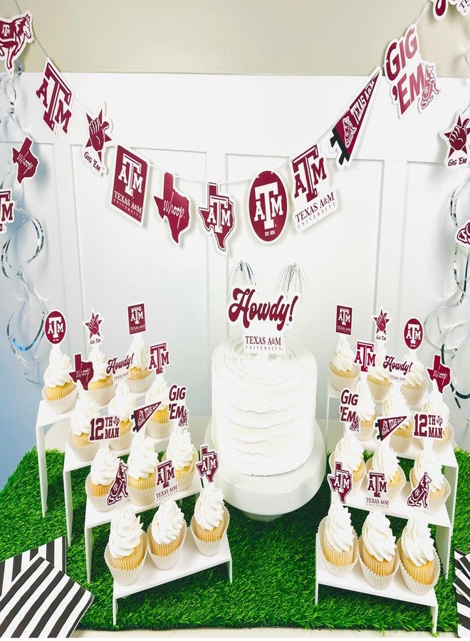 PartyKandy Texas A&M Party Supplies for TAMU Football, Birthday Gift, Graduation Party Banner and Cake Toppers (42 Pieces)(Texas A&M Aggies) - Image 2