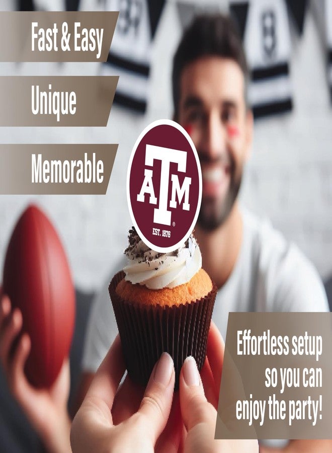 PartyKandy Texas A&M Party Supplies for TAMU Football, Birthday Gift, Graduation Party Banner and Cake Toppers (42 Pieces)(Texas A&M Aggies) - Image 4