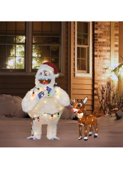 AUTOYSUR 32in Rudolph 3D PRELIT Yard Art Bumble with Light Strand  - Image 5