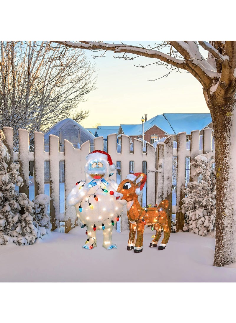 AUTOYSUR - لوحة فنية ثلاثية الأبعاد من Rudolph مقاس 32 بوصة من PRELIT Yard Art Bumble مع خيوط ضوئية - Image 1