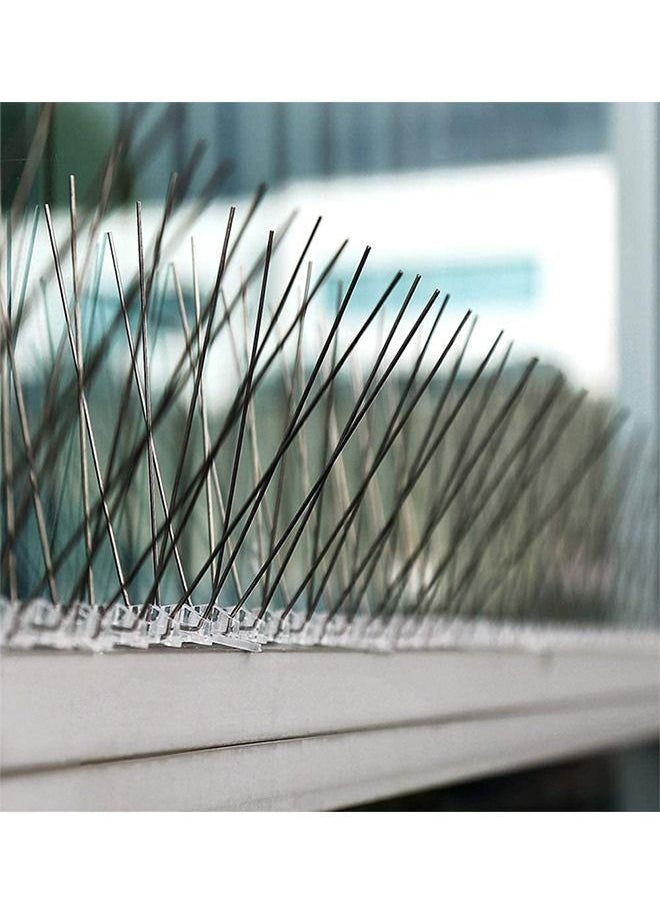 HomarKet - 10-Pcs Bird Spikes Strips,Newest Pigeon Spikes With Stainless Steel Deterrent Spikes & 360 Degrees Flexible Base Great Defenders For Flat Or Curved Surface - Image 1