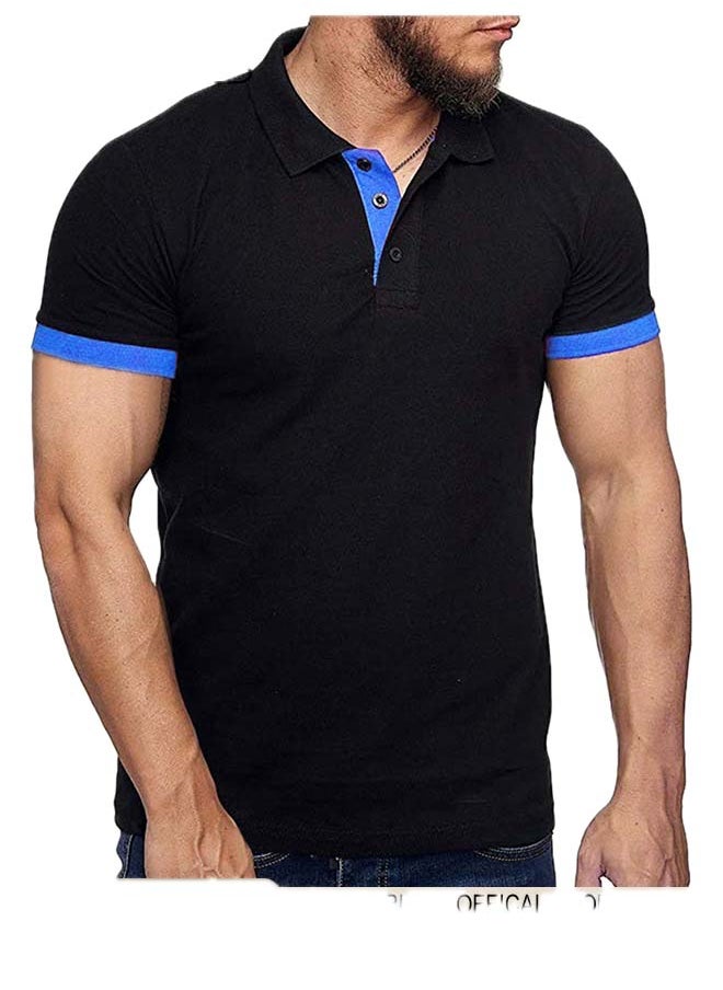 RIOXS - Men's Slim Fit Tops, Polo T-Shirt For Men, Classic Basic Short Sleeve Tops, Men Golf Shirt, Casual Tops Polo T Shirts, Comfy Button Collar Shirts For Work Travel And Daily Wear - Image 1