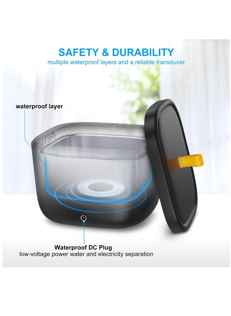 Excefore Ultrasonic Cleaner for Retainer, Denture, Mouth Guard, Aligner, Whitening Tray, Toothbrush Head, 43kHz 255ML Ultrasonic Retainer Cleaner Machine, UV Ultrasonic Jewelry Cleaner for Ring Diamond, Black - Image 5
