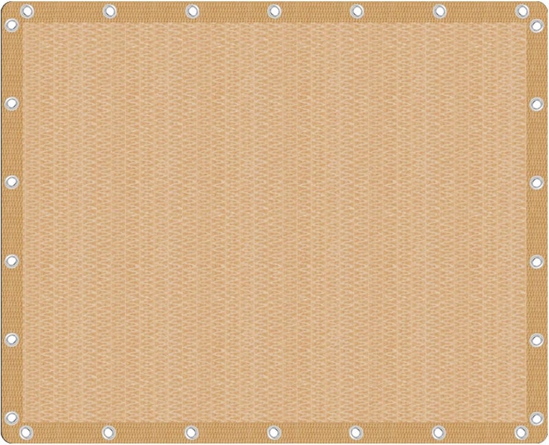 VICLLAX 90% Shade Fabric Sun Shade Cloth with Reinforced Grommets, Outdoor Sun Screen Fabric for Outdoor Patio Garden Pergola Cover Canopy 8x10 FT, Wheat - Image 1