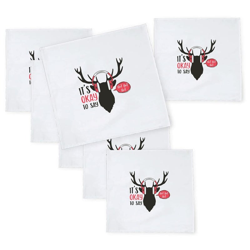 Khakee 6 Pcs Christmas Theme Silk Table Napkins 10x 10 for Xmas Decoration Christmas OrnamentsChristmas Giftxmas21162 - Image 1