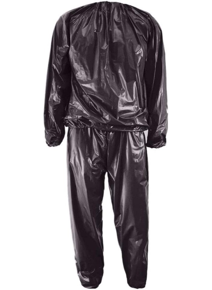 Arabic: Unisex thermal sauna suit for slimming and weight loss - 2-piece sports set (hoodie and pants) made of high-quality PVC plastic - Plus sizes