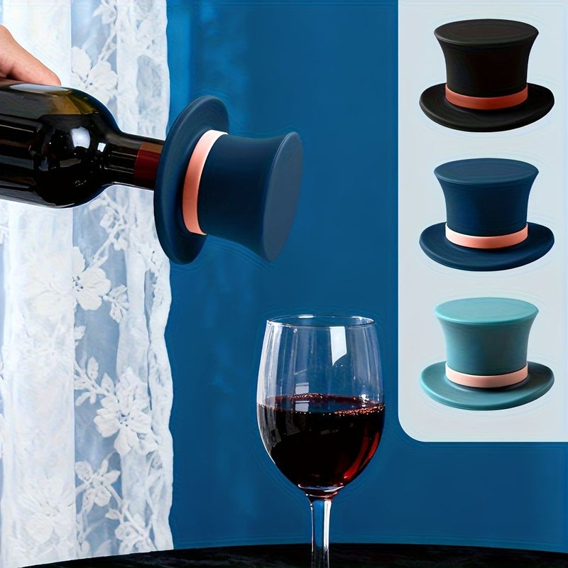 Set Of 6 Silicone Bottle Stoppers Green Blue Black For Wine Fresh Keeping - Image 4