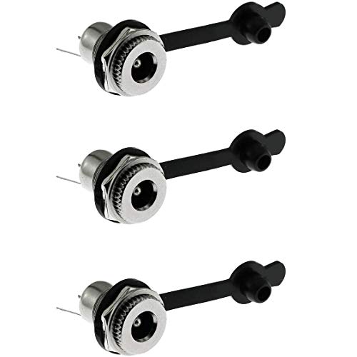 Maxmoral 3PCS DC-099 DC Power Socket Connector with Waterproof Cover Cap,Threaded Female Panel Mounting Adapter Power Jack 5.5 x 2.1mm - Image 1