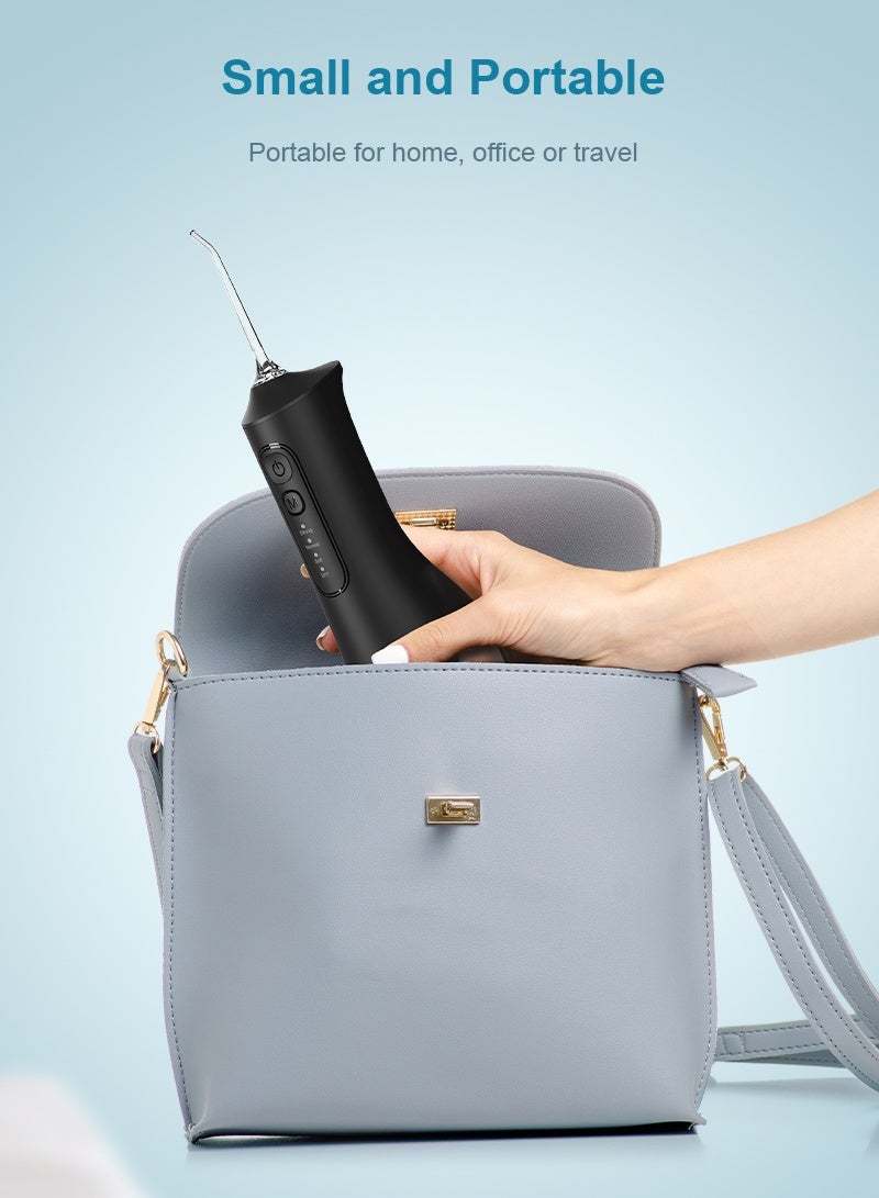 DOSCHER Water Dental Flosser for Teeth Cleaning, Portable Cordless Oral Irrigator 300ML, Rechargeable USB C with 4 Modes, Powerful Battery for Travel Home - Image 5