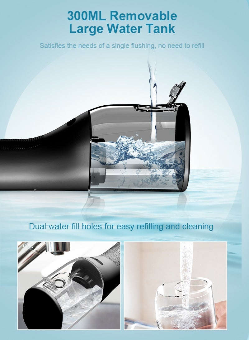 DOSCHER Water Dental Flosser for Teeth Cleaning, Portable Cordless Oral Irrigator 300ML, Rechargeable USB C with 4 Modes, Powerful Battery for Travel Home - Image 4