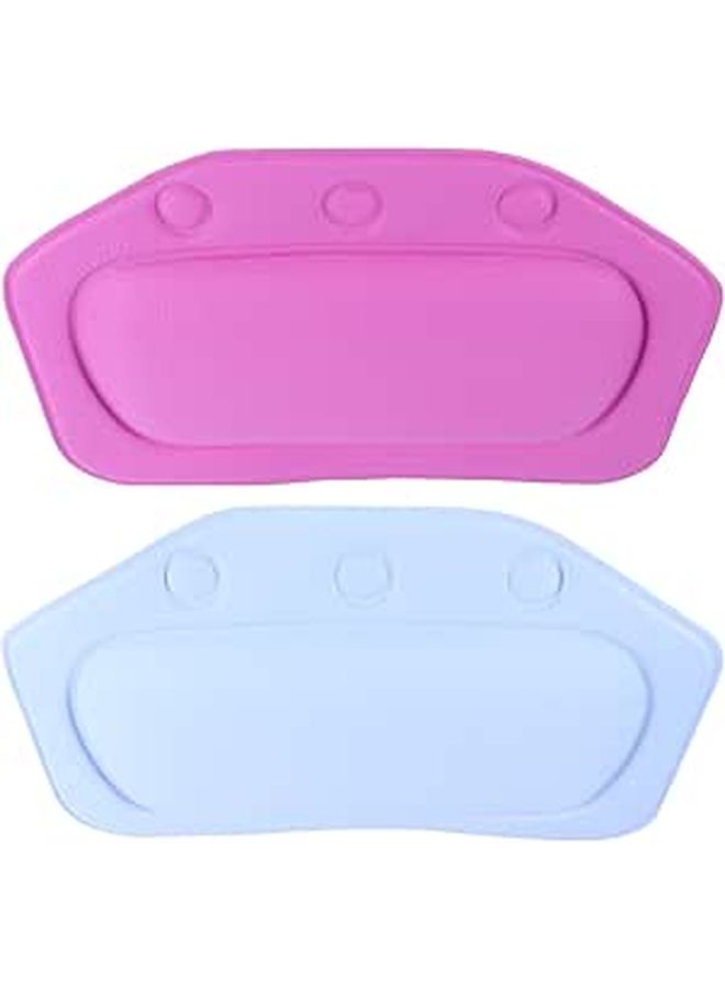 2Pcs Bath Pillow with Suction Cups PVC Foam Tub Headrest Neck and Back Support Cushion Random Color - Image 1