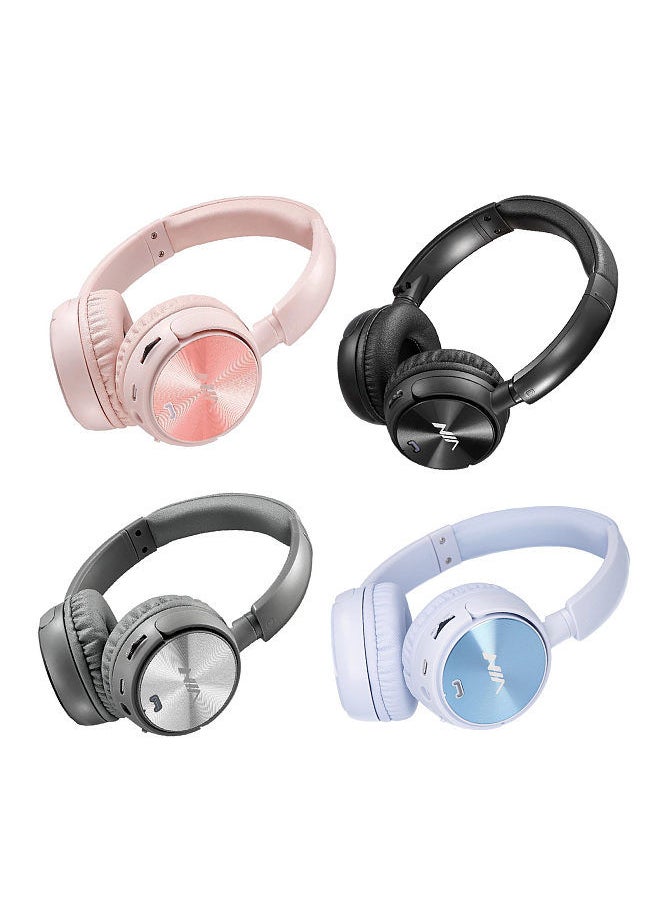 NIA NIA Q2 Foldable On Ear Headset Wireless Bluetooth Headphones 3.5mm AUX IN Music Earphone TF Card MP3 Player FM Radio with Microphone APP Control Pink  - Image 5