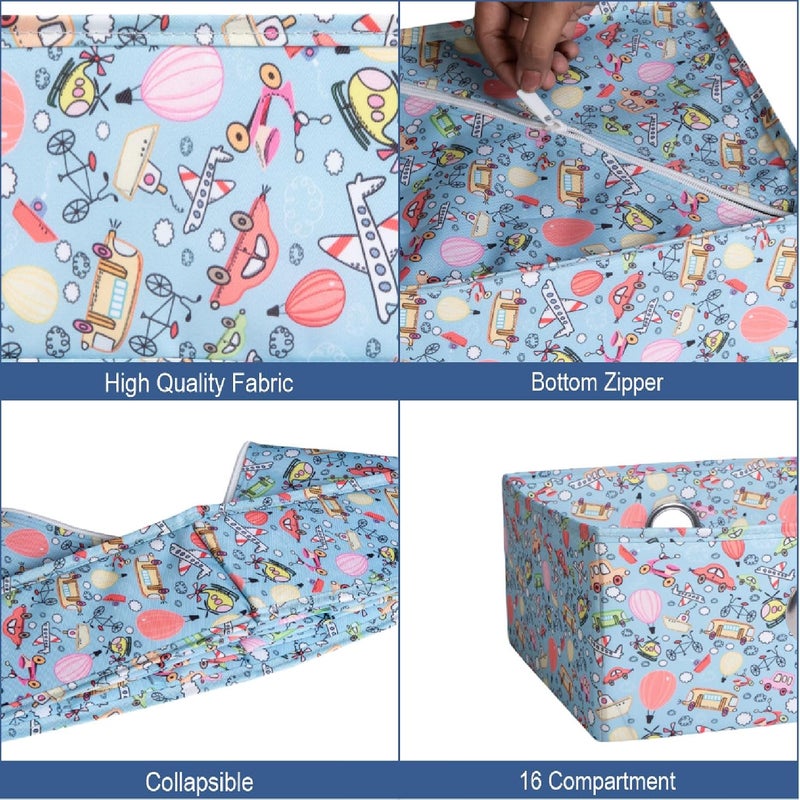HomeStrap HomeStrap Pack of 2 16 Compartment Garment Storage Organizer Foldable Cube for Kids Kids Socks Clothes Underwear Pants Napkins Napies Holder - Image 3