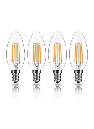 E14 LED Light Bulb, 4 Pack C35 Filament Candle Bulbs, 40W Equivalent, SES 4W, LED Filament Light Bulb, Warm White 2700K, Decorative Light Bulbs Retro Clear Glass - pzsku/ZFF6F62463E2EB92C5CE6Z/45/_/1712646417/01dbfc2e-fdcd-4a80-b4b9-9d0888f4482f