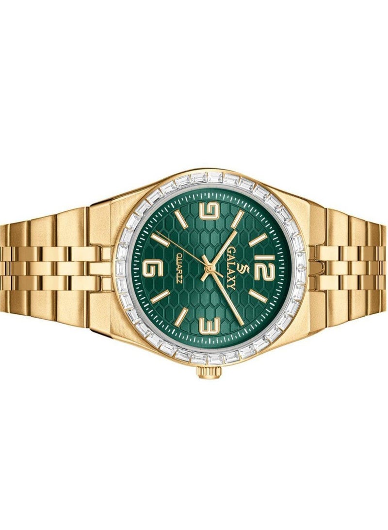 جالاكسي ساعة جالكسي GS-2398 للجنسين، ساعة معصم تناظرية، هيكل من الفولاذ المقاوم للصدأ، تصميم كلاسيكي أنيق، ساعة للارتداء اليومي - Image 3