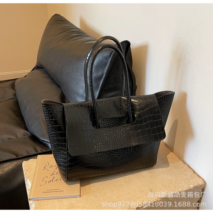 Fashion Stone Print Tote Bag Women'S Large Capacity Texturous Shoulder Bag Design Niche Commuter Bag - Image 1