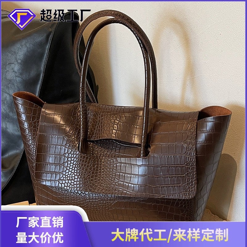 Fashion Stone Print Tote Bag Women'S Large Capacity Texturous Shoulder Bag Design Niche Commuter Bag - Image 2