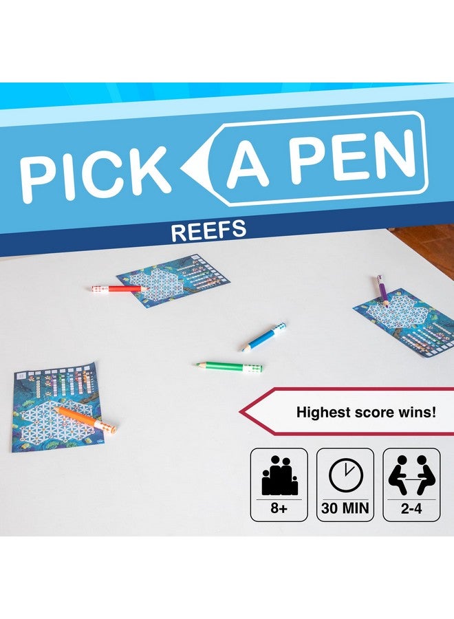 AMIGO Games Pick a Pen Reefs - Highly Innovative Roll & Write Dice Game - Score Points by Making Colorful Routes & Collecting Treasures - Perfect for Family Game Night - Kids & Adults Ages 8+ - Image 5