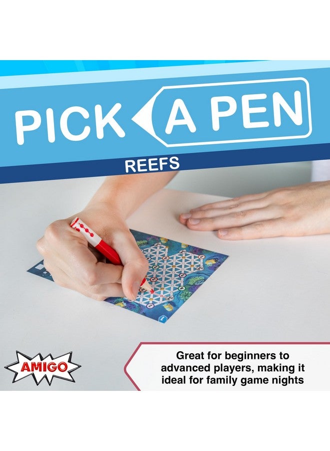 AMIGO Games Pick a Pen Reefs - Highly Innovative Roll & Write Dice Game - Score Points by Making Colorful Routes & Collecting Treasures - Perfect for Family Game Night - Kids & Adults Ages 8+ - Image 2