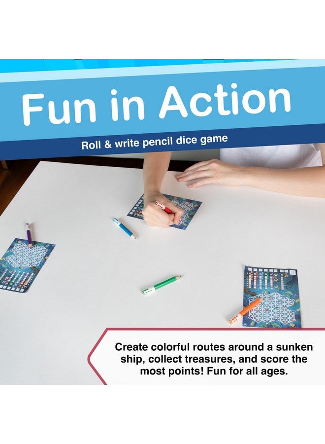 AMIGO Games Pick a Pen Reefs - Highly Innovative Roll & Write Dice Game - Score Points by Making Colorful Routes & Collecting Treasures - Perfect for Family Game Night - Kids & Adults Ages 8+ - Image 4