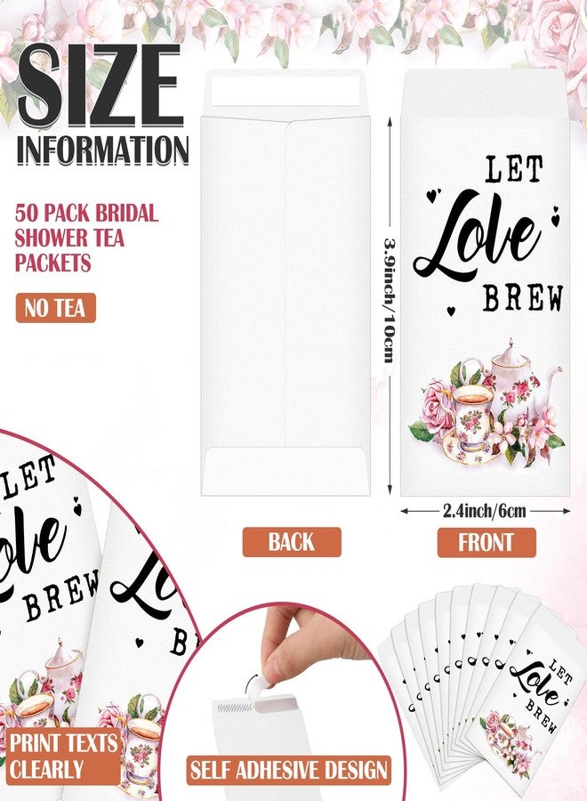 Skybooly 50 Sets Bridal Shower Tea Party Favors for Guests Include Tea Bags and Self Adhesive Kraft Paper Envelopes Thank You Tags Organza Bags Bridal Party Favors Wedding Gift (Pink) - Image 2