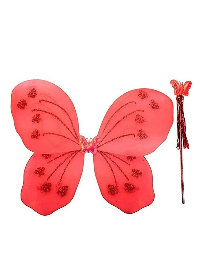 Perfect Pricee - Perfect Pricee Satin Baby Girl'S Fairy Butterfly Wings Costume (White) (Red) - Image 1