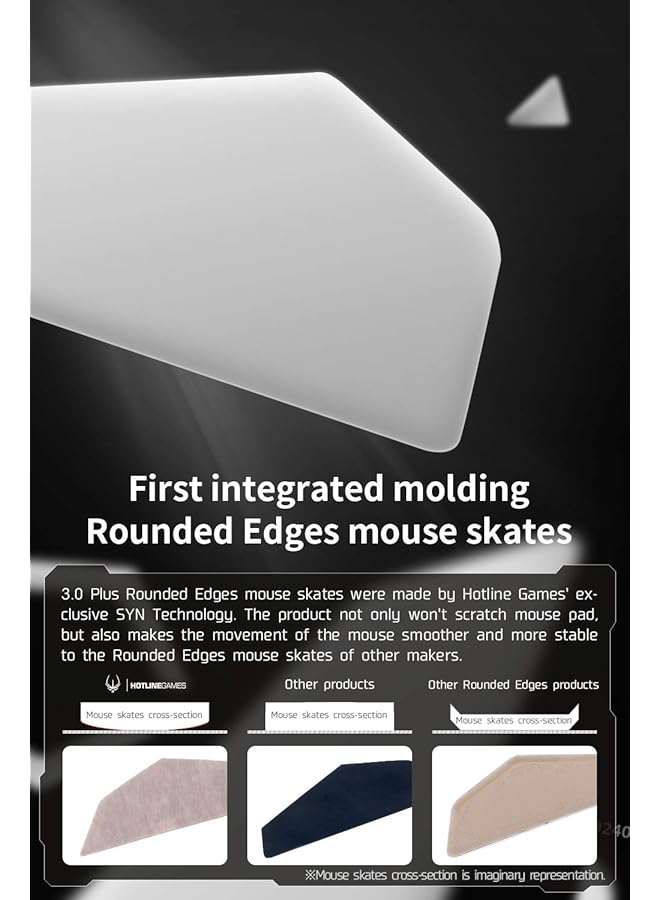 erorex 2Sets 3.0 Plus Rounded Curved Edges Mouse Feet Skates Compatible With Logitech G Pro - Image 2
