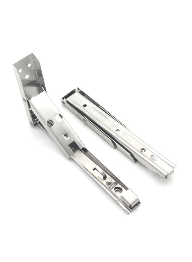 NIBEMINENT 2-Piece Spring Design Wall Mount Shelf Bracket Silver  - Image 3