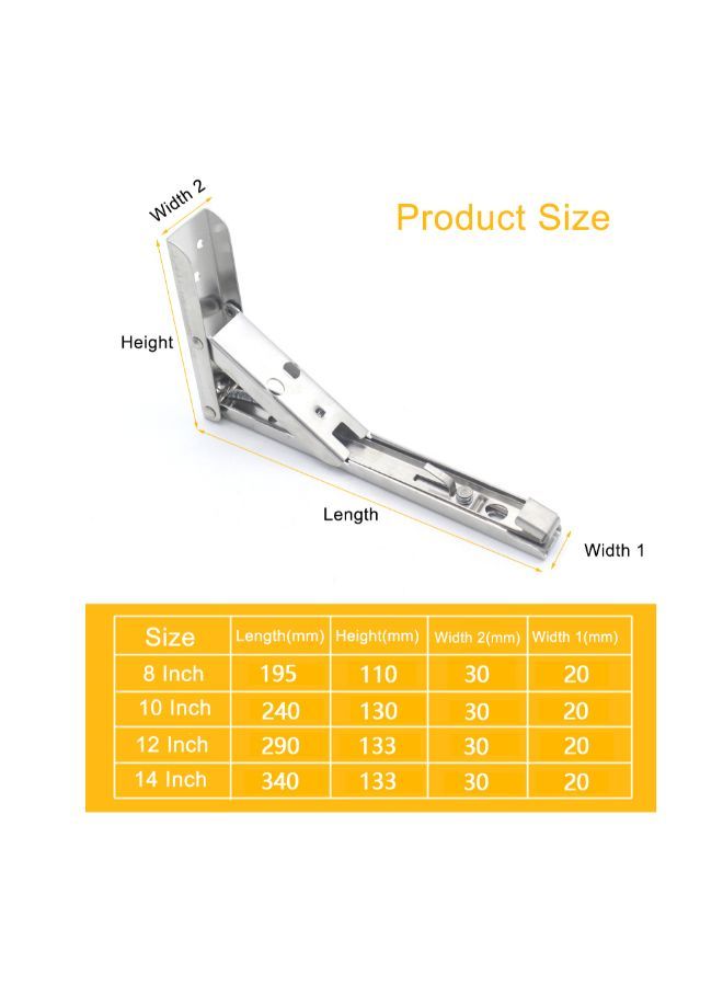 NIBEMINENT 2-Piece Spring Design Wall Mount Shelf Bracket Silver  - Image 5