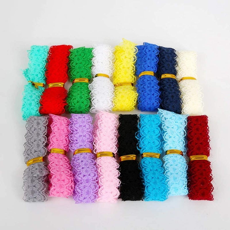Diy Crafts 15091 Decorative Lace Trim Fabric Birthday Christmas Craft Diy Sewing & Skirt Accessories, Pack of 30 Mtr 15x2, (Multicolor) - Image 2