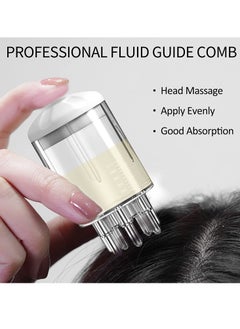 ZUKIMM Hair Oil Applicator for Hair Regrowth Treatment - Scalp Massager Minoxidil Applicator Kit - 2 in 1 Scalp Comb Hair Oil Bottle and Hair Brush for Hair Loss Oil Neo Hair Growth Serum (White)  - Image 1