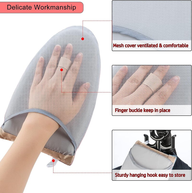 CINPIUK Garment Steamer Ironing Gloves Anti Steam Glove Heat Resistant Garment Steamer Mitt, Garment Steam Accessories for Clothes，Blue & White - Image 2