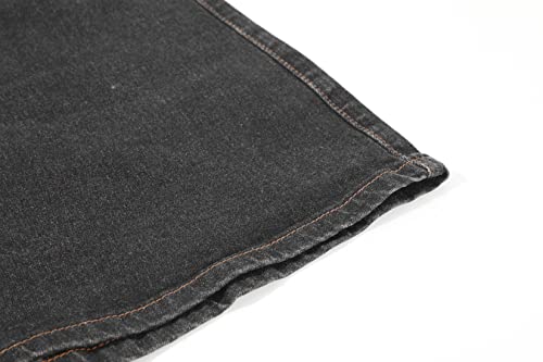chouyatou Women's Casual Stretch Waist Washed Denim A-line Maxi Skirt (X-Large, Black) - Image 3