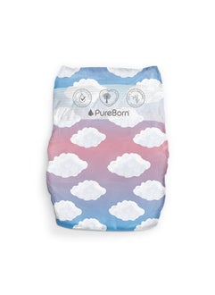 PureBorn Organic Baby Tape Style Diapers Size-4 7-12 kg Cloud Print 96 Diapers  - Image 2