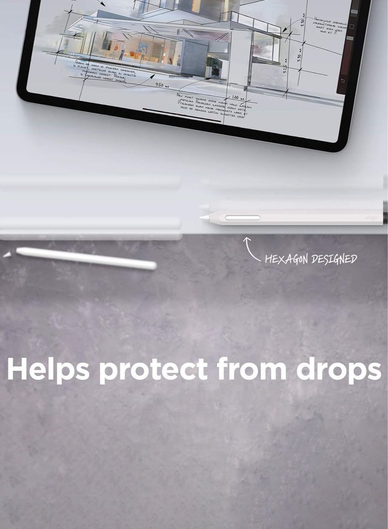 Elago Classic Pencil Case Cover for Apple Pencil 2nd Generation Sleeve, Classic Design, with Magnetic Charging and Double Tap - White - Image 4